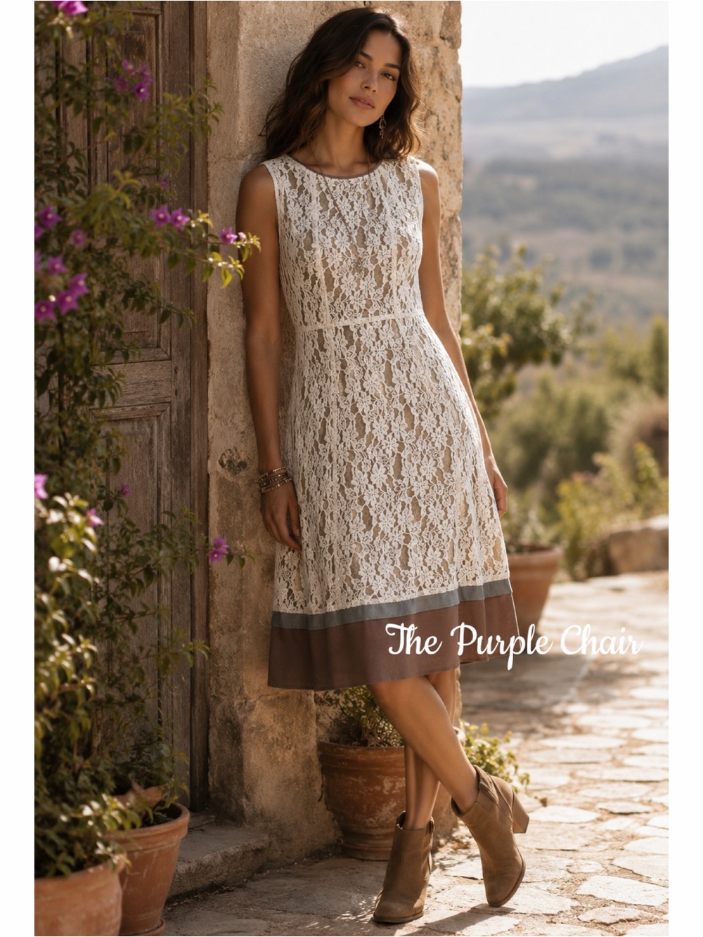 SUNDANCE Boho Ivory Lace Silk Trim Sleeveless A-Line Orly Dress 6 - Picture 16 of 16